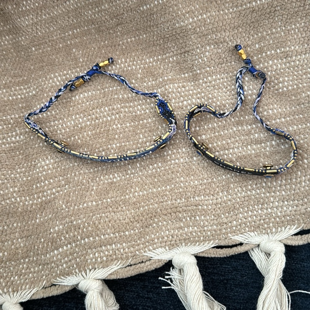 Two Designer Bracelets Blue String - image 2